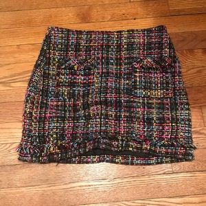 Zara tweed multi color skirt